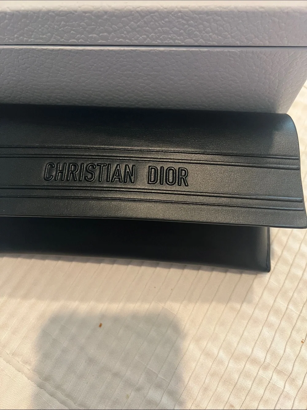 NWT Dior Black Quilted Leather Belt Bag and smaller case with Blue Sunglasses